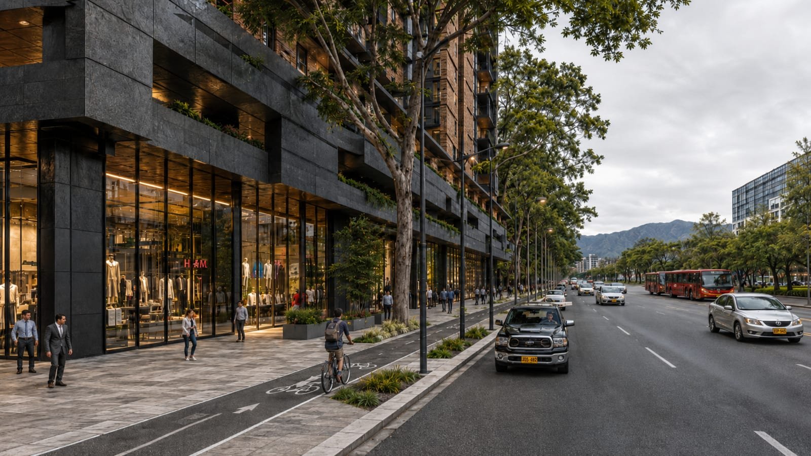 Vista de la Calle 80 con los cerros