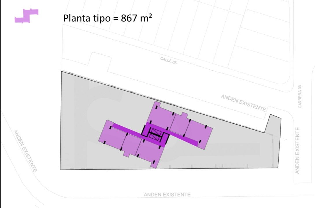 Planta tipo de la propuesta Propuesta en S