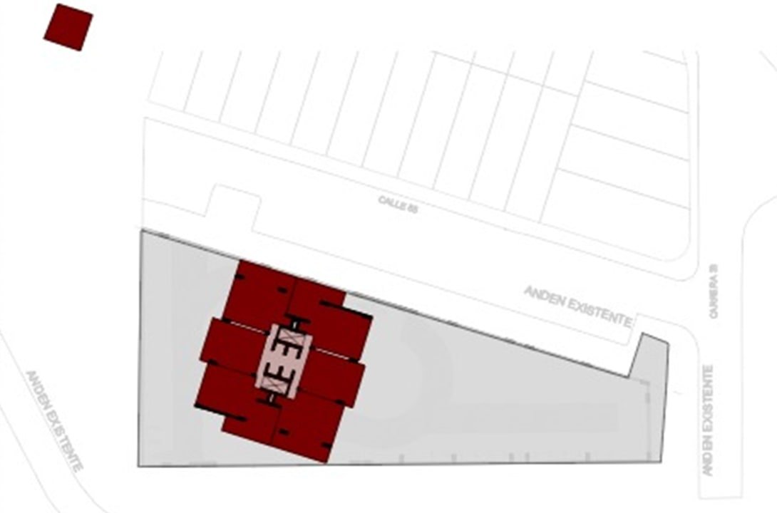 Planta tipo de la propuesta Rectangular