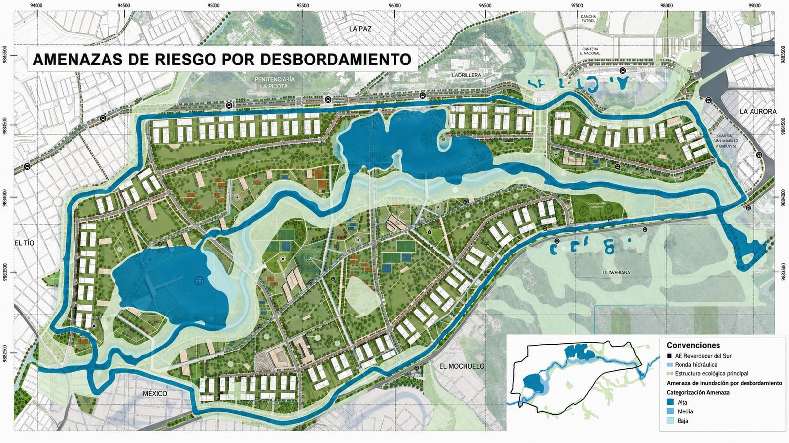 Desbordamiento del cauce del río