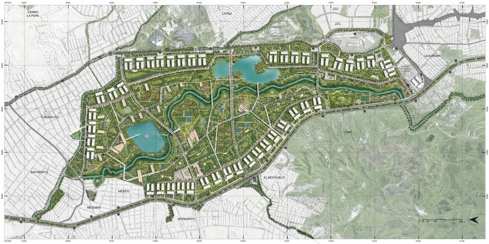 Planta urbana general del escenario de desarrollo